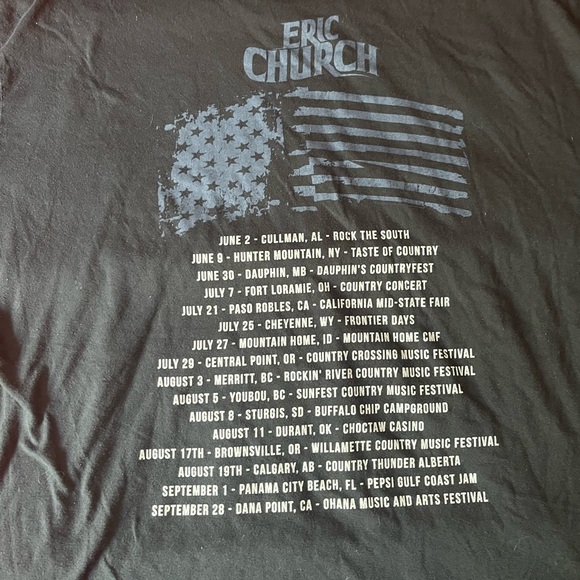 Eric Church Round Here Buzz Concert Tour Mens Top Tee Shirt Graphic 3XL - Picture 4 of 8